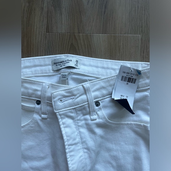 White High Rise Skinny Ankle Curve Love Abercrombie Jeans - Picture 4 of 4